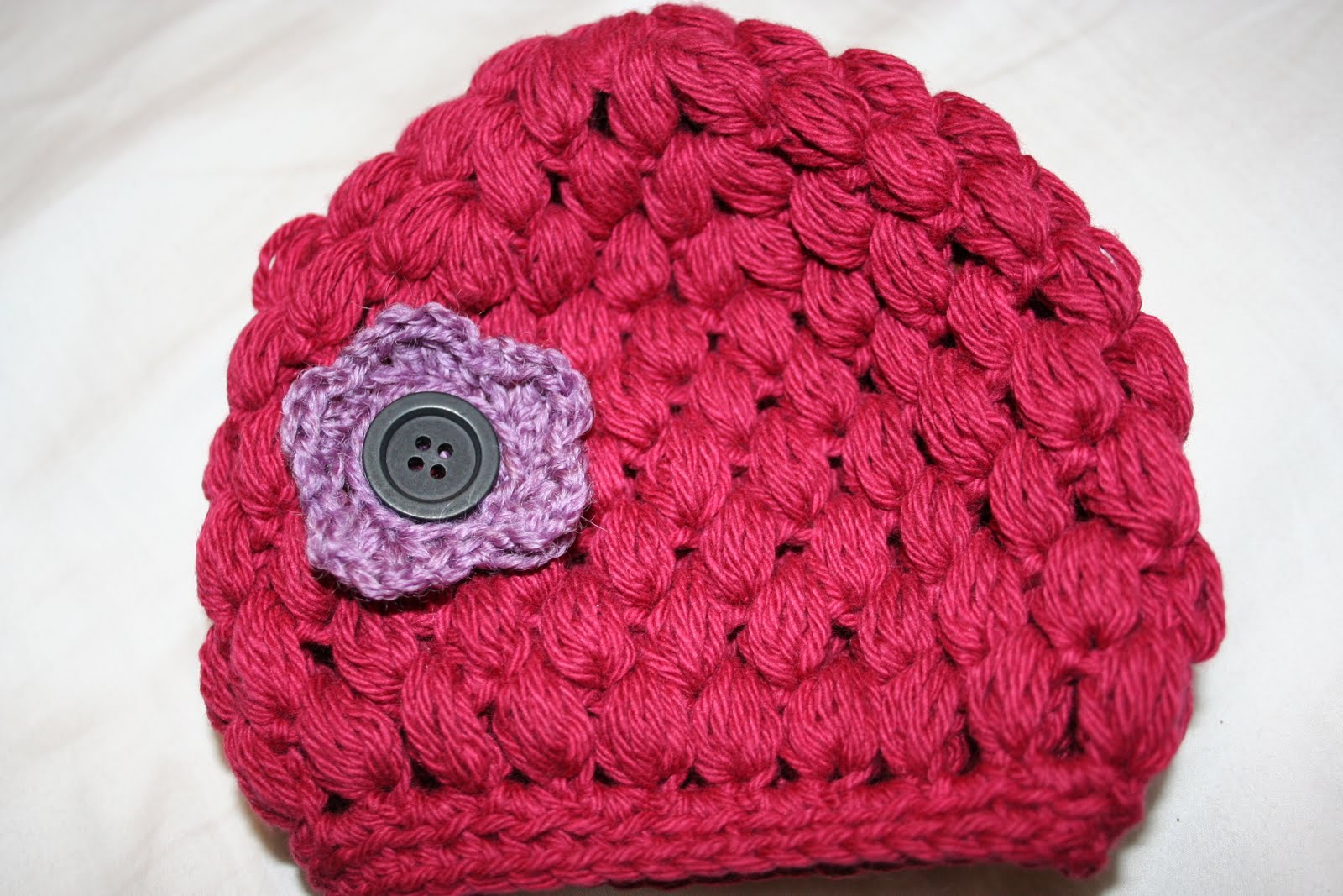 Knit-Whits: Puff Stitch Crocheted Baby Hat