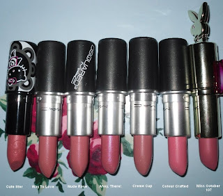 Pink Haired Princess: MAC Nude Rose Lipstick Comparison Swatches