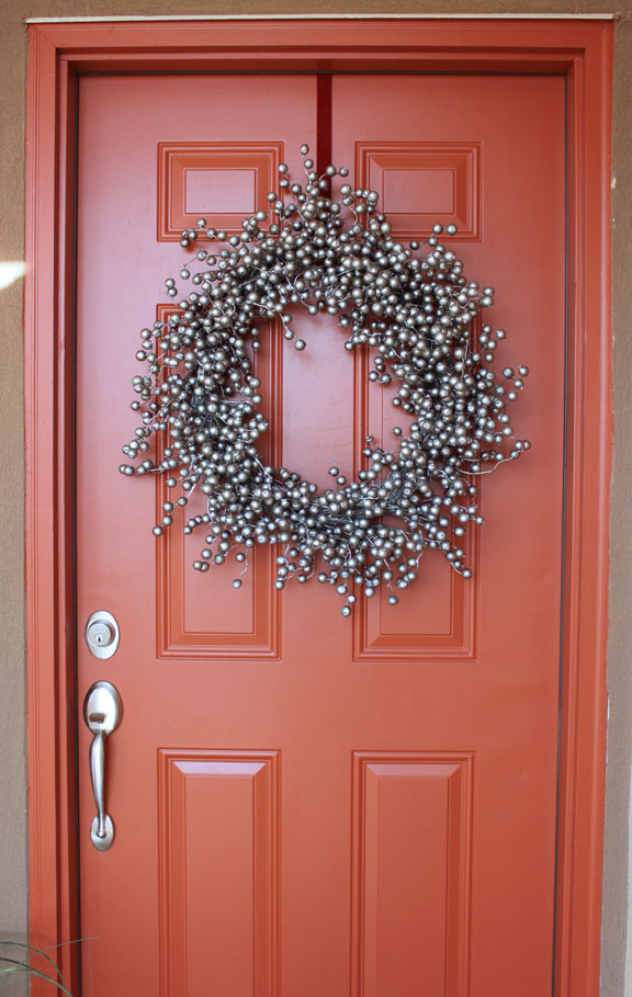 door wreath orange colors doors wreaths paint silver cranberry painted exterior burnt spray dark colored grey siding rust christy creatively
