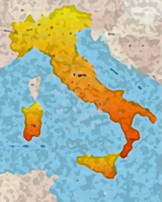 abstract vector color map of italy country