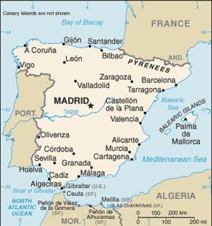 map of Spain