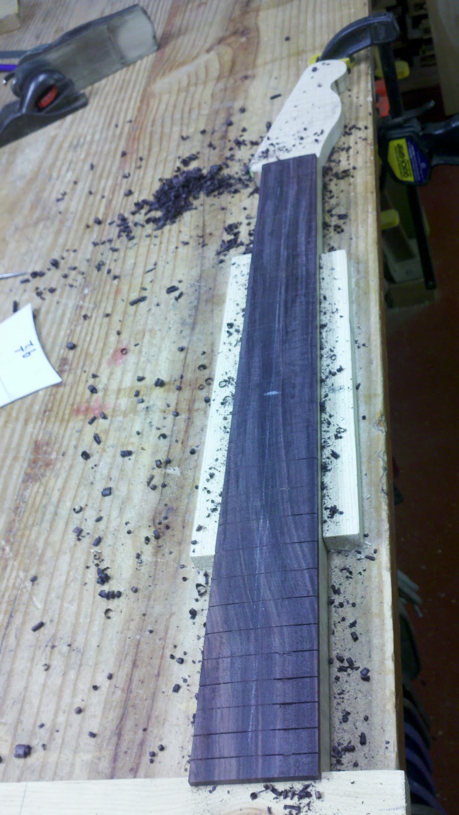 rrash Radius sanding the Fingerboard