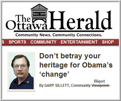 Gary Sillett, the Ottawa Herald, spreading lies about Barack Obama