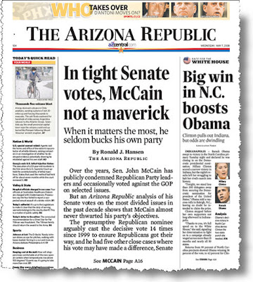 The Arizona Republic: 'McCain Not a Maverick'