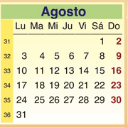 Calendario Agosto