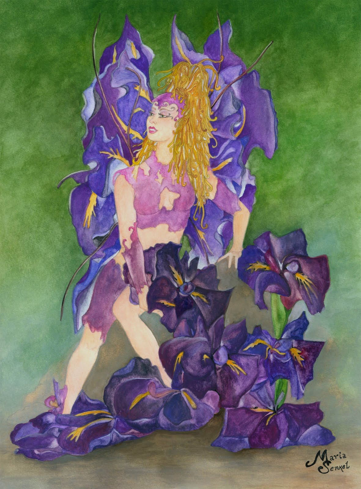 Beauty & Details The Art of Maria Senkel Japanese Iris Fairy WIP