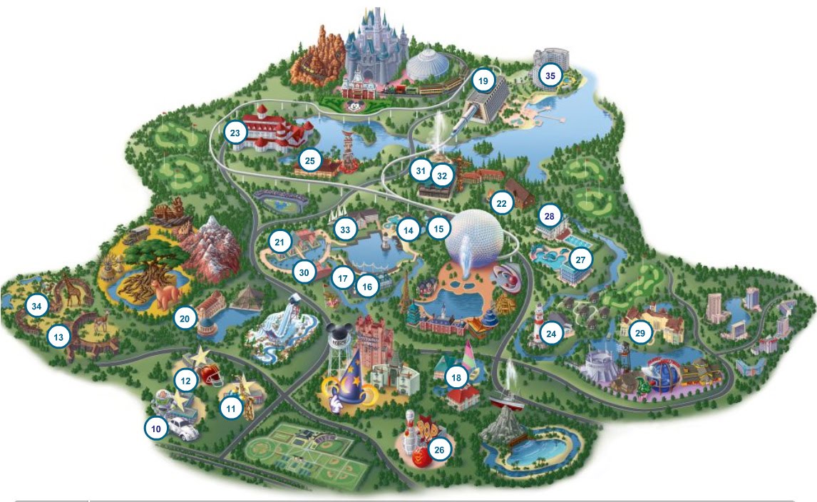 Map Of Disney World Hotels And Parks DIAAAART