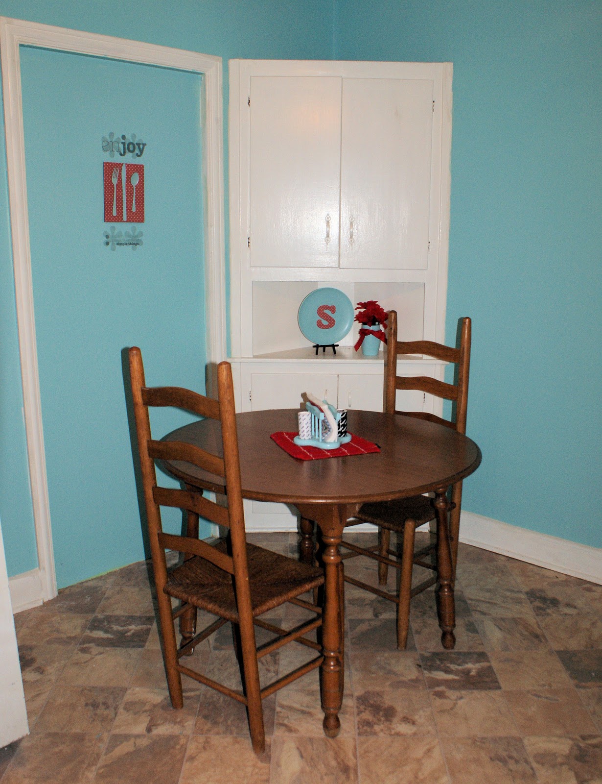 Coley's Corner: The Kitchen: Light Teal with Cherries on the Side