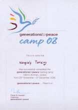 Generations for Peace Certificate from Jordon-Amman