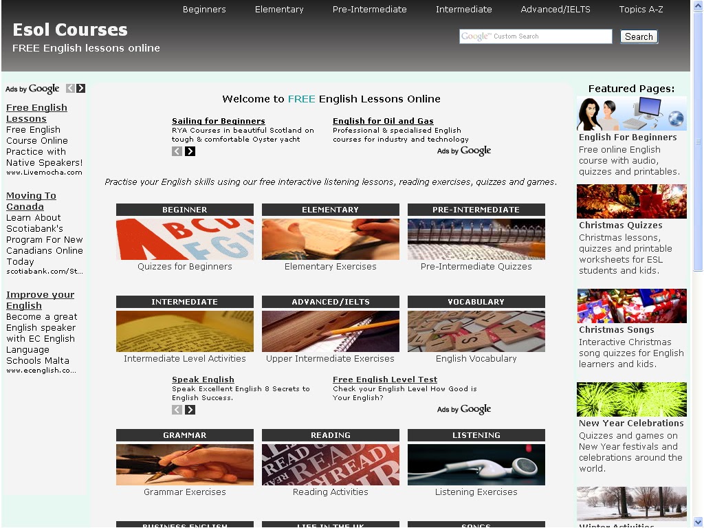 Web 2 0 Online English Learning Evaluation Of The Web Site Esol Courses