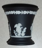 Black Jasperware 3-1/2" Vase