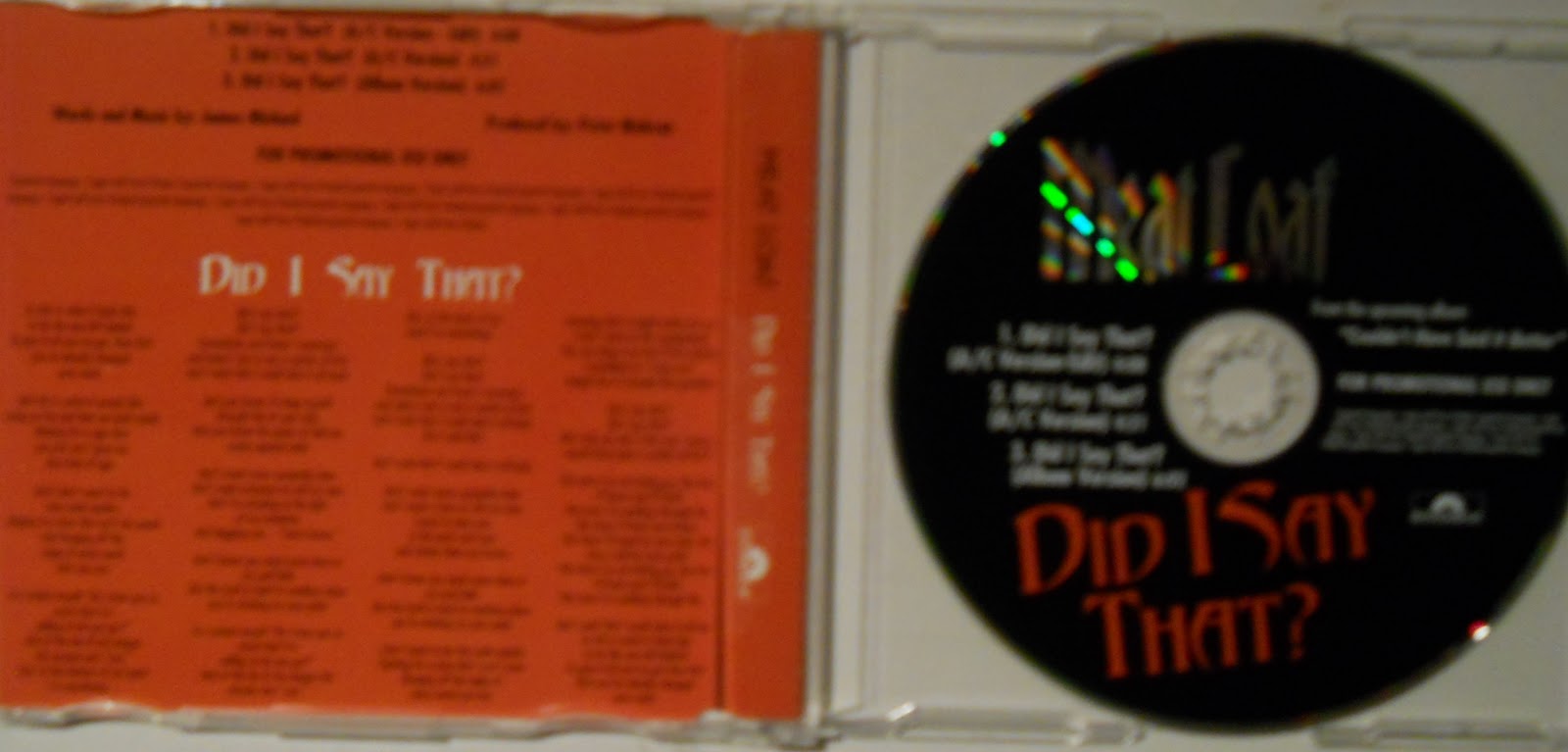 Meat Loaf Vinyl, Singles 7"/12" and other stuff Meat Loaf Did I