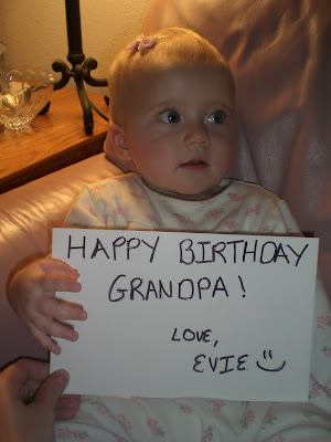 Evelyn Grace Borg wishing Grandpa Happy Birthday