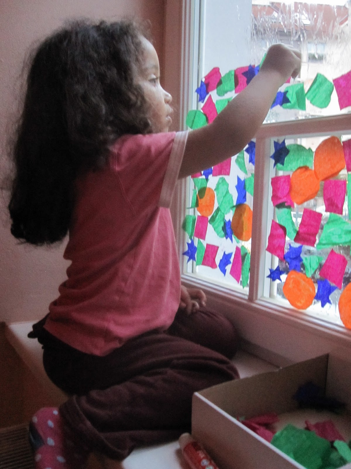 Parenting in Prague Crepe Paper Window Decorations