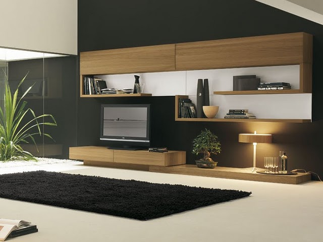 wall decor ideas around tv Modern Living Room Design | 640 x 480