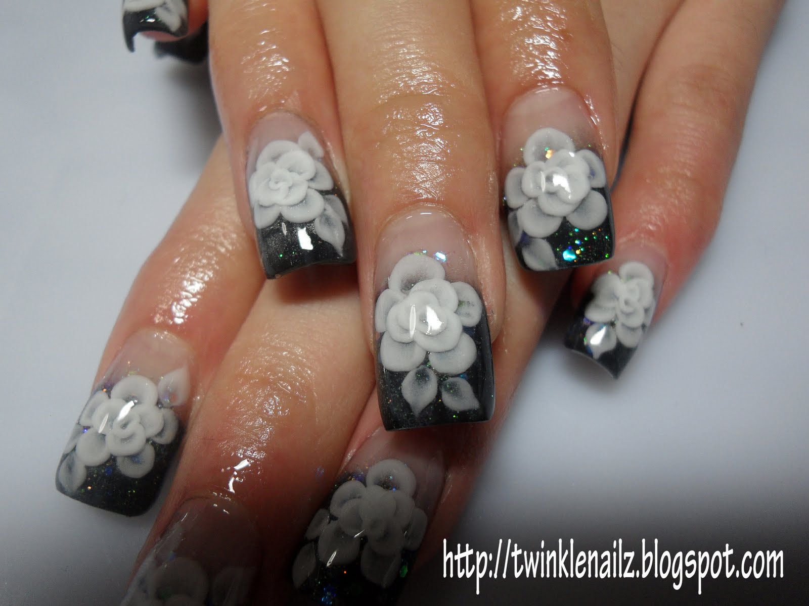 Beutiful Nail Painting Acrylic Nails, inlay nail art TWINKEL NAILZ