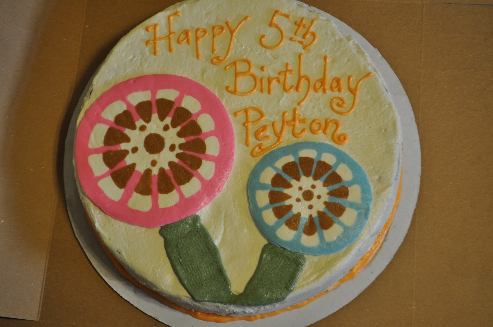 Cakes, Kids, Etc. Happy Birthday Cake for Peyton