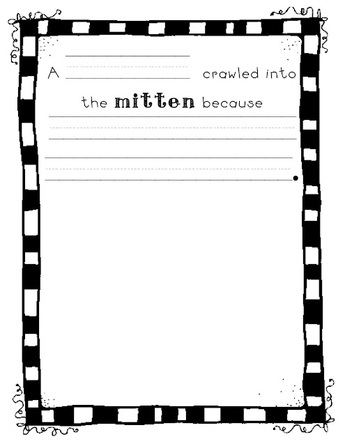 Mitten Writing Template