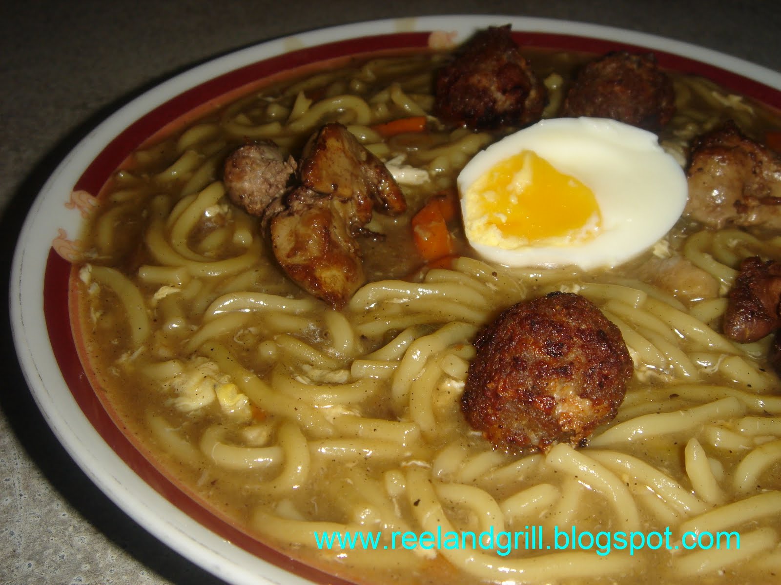 Reel and Grill Loming Lipa Pancit Lomi (Fresh Egg Noodles in Thick Soup)