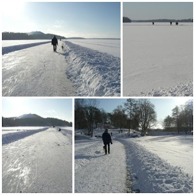 TREDJE+is+och+land - 100 minuters solig promenad på isen