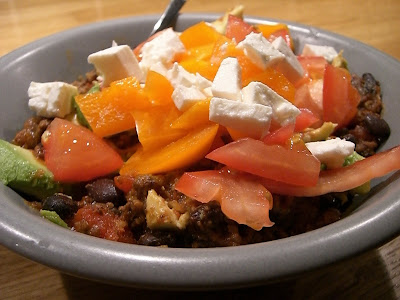 CIMG4551 - Köttfärs med bönor, avocado och grönsaker