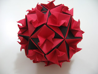 Tomoko Fuse Floral Origami Globes Red and Black Curls 1 Type III