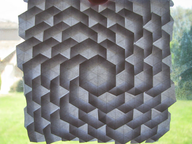Eric Gjerde White Spread Hexagon Tessellation window lit front