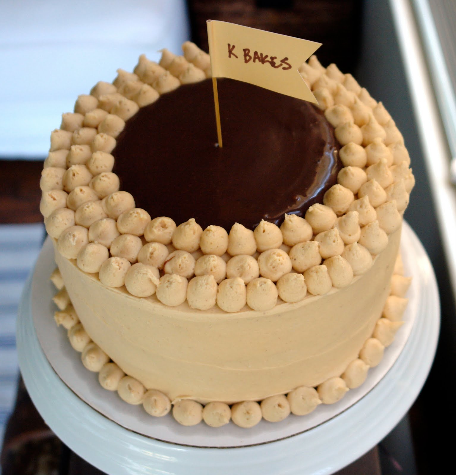 K Bakes Chocolate Cake with Peanut Butter Buttercream and