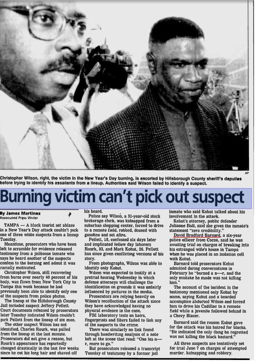 David Barnard says "he was awaiting trial on charges of breaking into his estranged wife’s house."