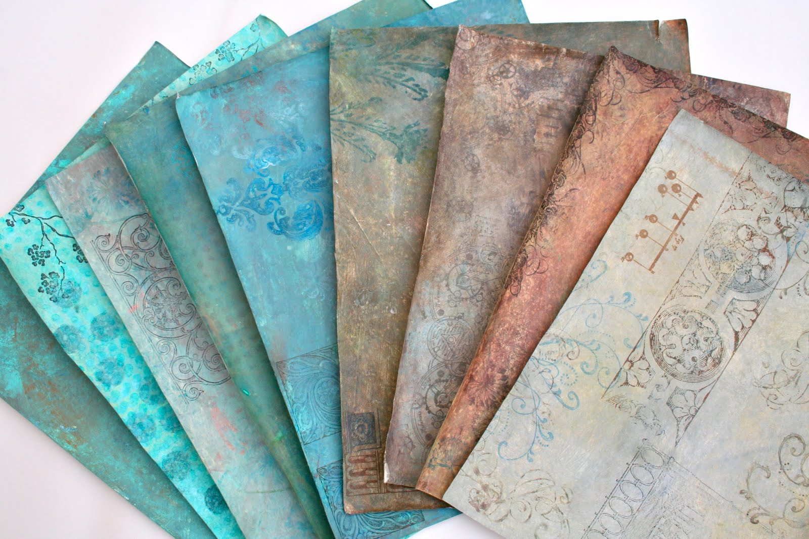 E Makes Art HandPainted Papers for "Artistic Mother"