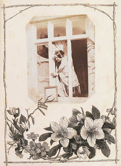 Emma Llewelyn, wife of J. D. Llewelyn. Photographer: John Dillwyn Llewelyn. Note: Emma Dillwyn Llewelyn making a photographic print. Date: 1853. Medium: Print taken from a collodion negative.