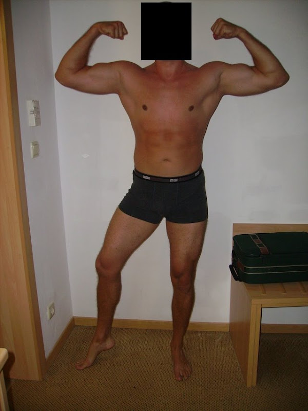 Per — Before Leangains @ 204lbs (Double Biceps)