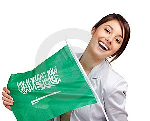 Sexy Hot Saudi Women - Model with Saudi Flag