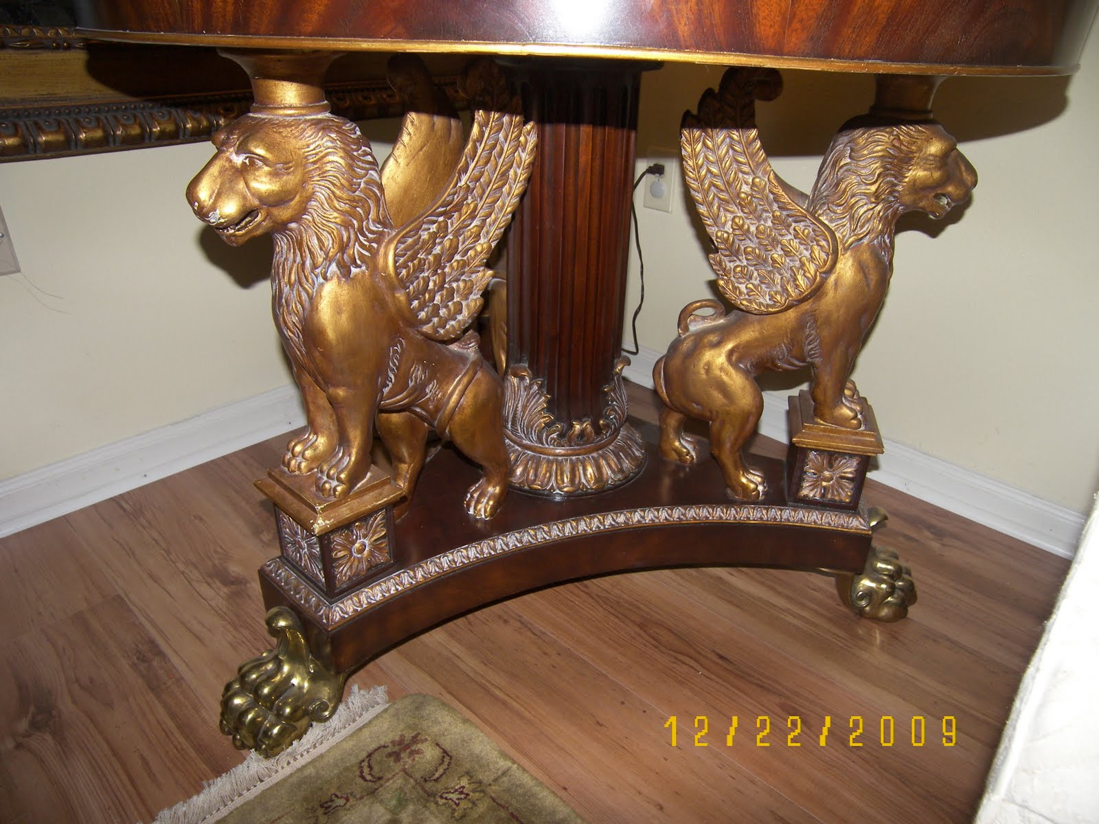 Tillman Estate Sale Brass Lion Head Table 3,500