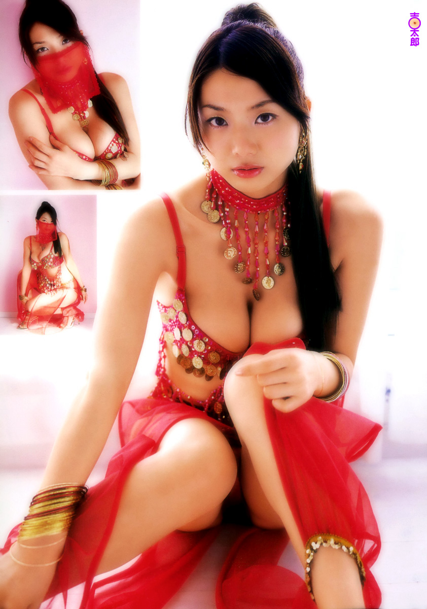 Asian Girls Hitomi Aizawa Indian Style Sexy Japanese Girl In Red Suit Bikini