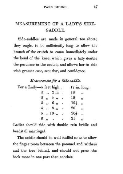 ...Upon a White Horse: Vintage Side Saddle Sizing