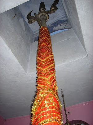 The Devi's Trishul at the Shakti Temple at Uttarkashi