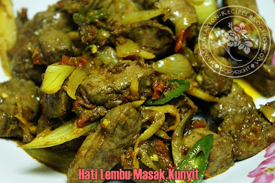 HomeKreation  Kitchen Corner Hati Lembu Masak Kunyit (Turmeric Liver)