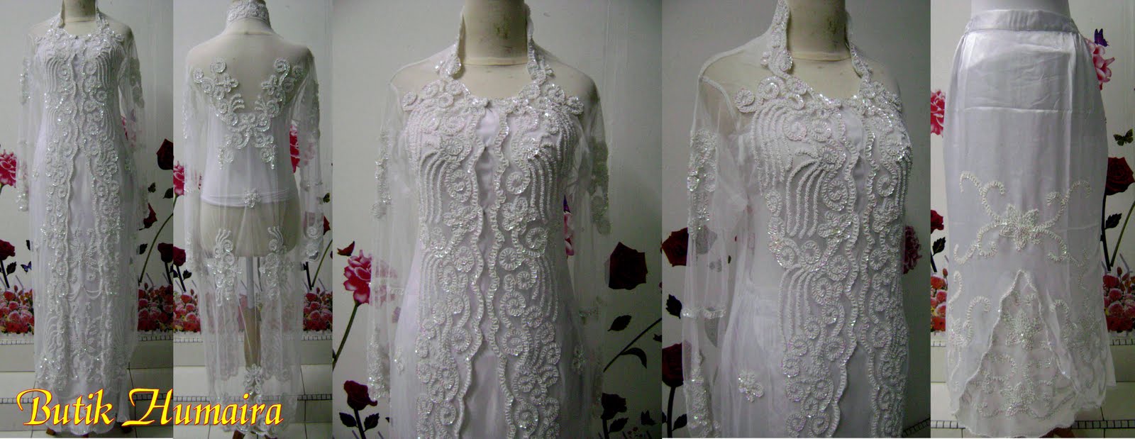 kebaya putih dengan tangan panjang