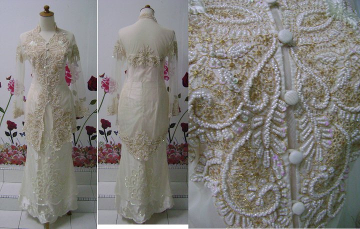 gaun pengantin cream