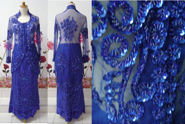 baju pengantin dusty blue inspirasi 