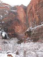 snow covered cliffs