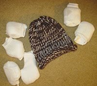 knit hat and socks for the homeless