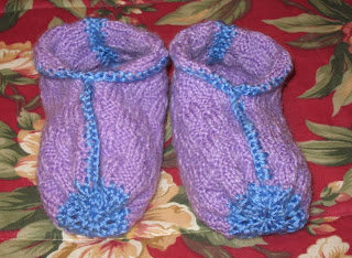 purple and blue slippers