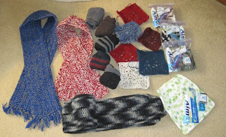 scarves, socks, and personal care for the homeless