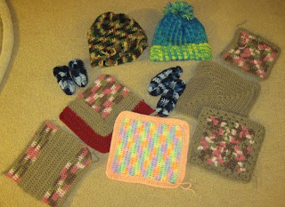 crocheted donations for the homeless
