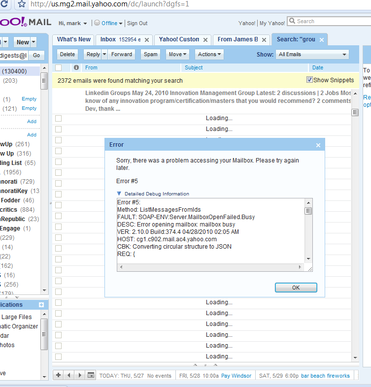 Technology head yahoo mail problems and crm workflow worsen