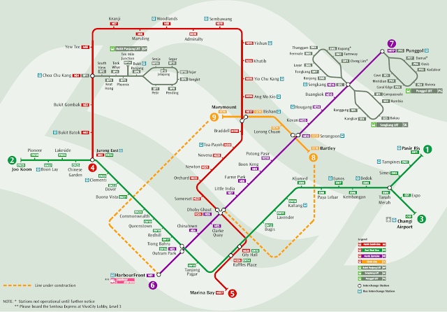 Mapa Transporte de Singapur