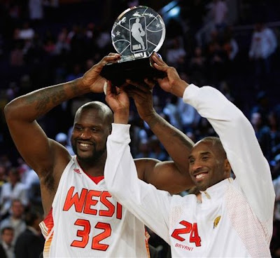 2009 NBA All Star Game - NBA All Star Game Co-MVPs Shaquille O'Neal and Kobe Bryant