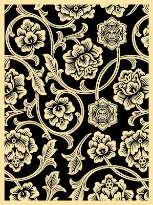 OBEY Giant - Black Flower Vine Screen Print by Shepard Fairey